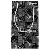 チェスの用語とピースの白黒ID784 スモールペーパーバッグ (正面)