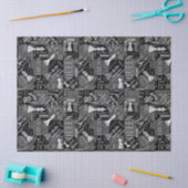 チェスの用語とピースの白黒ID784 薄葉紙 (クラフト)