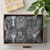 チェスの用語とピースの白黒ID784 薄葉紙 (ギフト)