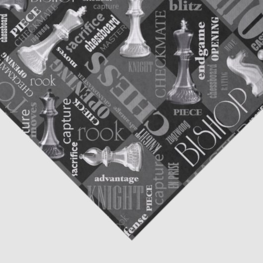 チェスの用語とピースの白黒ID784 薄葉紙 (詳細)