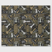 チェスの用語とピース銀と金ゴールドID784 ラッピングペーパー (フラット)