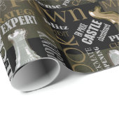 チェスの用語とピース銀と金ゴールドID784 ラッピングペーパー (ロールコーナー)