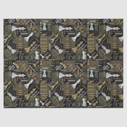 チェスの用語とピース銀と金ゴールドID784 薄葉紙 (正面)