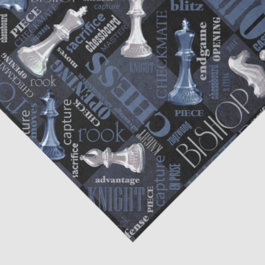 チェスの用語とピース銀と青ID784 薄葉紙 (詳細)