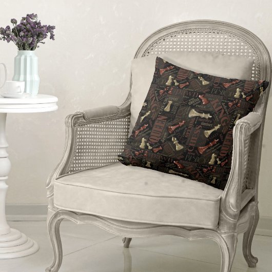 チェスの用語とピース銅と金ゴールドID784 クッション