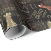 チェスの用語とピース銅と金ゴールドID784 ラッピングペーパー (ロールコーナー)