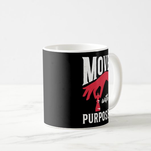 チェスの移動(目的別プレーヤーのチェス駒ヴィンテージ) コーヒーマグカップ (正面右)