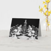 チェスの試合の挨拶状 カード (黄色い花)