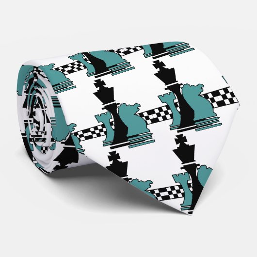 チェスの試合プレーヤーの部分のファッションのティール(緑がかった色)灰色Blkのタイ ネクタイ (ロール)