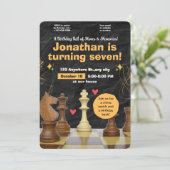 チェスの誕生日パーティーの招待ファミリーゲームナイト 招待状 (スタンド正面)