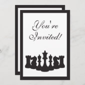 チェスの誕生日パーティーの招待 招待状 (正面/裏面)