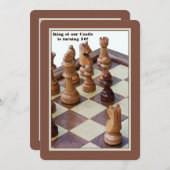 チェスの誕生日パーティーの招待 招待状 (正面/裏面)