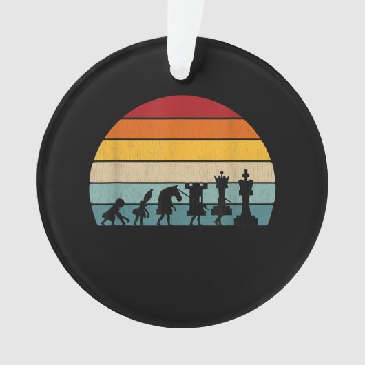 チェスの進化レトロヴィンテージギフト オーナメント (正面)