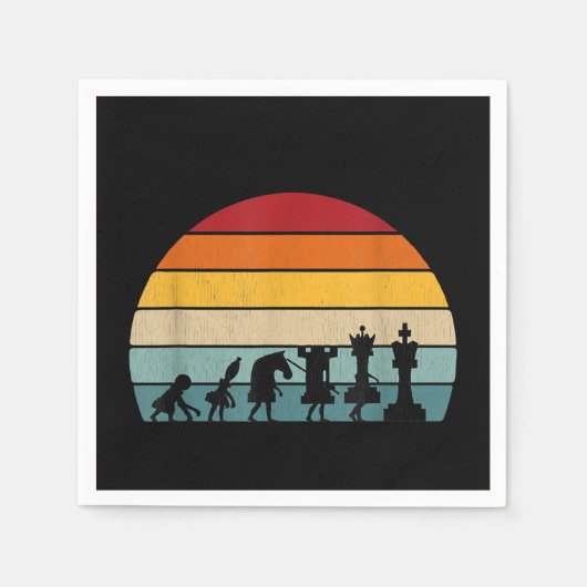 チェスの進化レトロヴィンテージギフト スタンダードカクテルナプキン (正面)