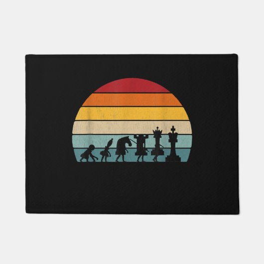 チェスの進化レトロヴィンテージギフト ドアマット (正面)