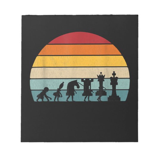 チェスの進化レトロヴィンテージギフト ノートパッド (正面)