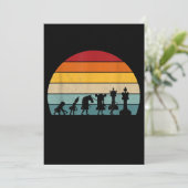 チェスの進化 レトロ ビンテージ チェスプレゼント 招待状 (スタンド正面)