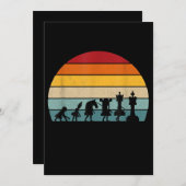 チェスの進化 レトロ ビンテージ チェスプレゼント 招待状 (正面/裏面)