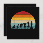 チェスの進化 レトロ ビンテージ チェス好きへのギフト 招待状 (正面/裏面)