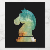 チェスの選手の馬の騎士チェス愛好家ギフト ワインラベル (シングルラベル)
