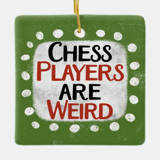チェスの選手は風変わりオーナメント セラミックオーナメント (正面)