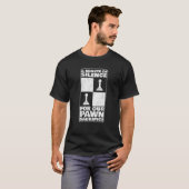チェスの選手ポーンの犠牲を開おもしろいくチェスのパイ Tシャツ (正面フル)