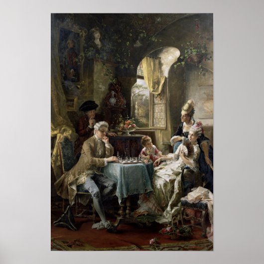 チェスの選手， 1887 2 ポスター (正面)