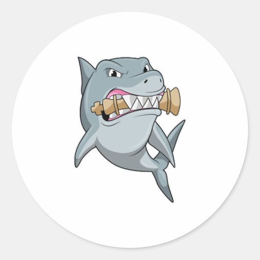 チェスの駒のキングでサメ ラウンドシール (正面)