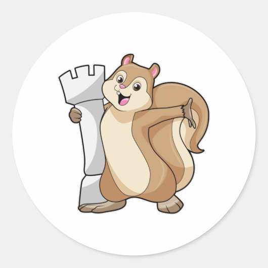 チェスの駒のキングでリス ラウンドシール (正面)