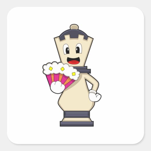 チェスの駒のクイーン(Chess.PNG) スクエアシール (正面)