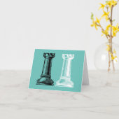 チェスの駒のグリーティングカード(任意の大事な行事) カード (黄色い花)