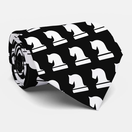 チェスの駒のパターン黒と白のネックタイ ネクタイ (ロール)