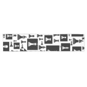 チェスの駒のパターン – 白黒 ショートテーブルランナー (横)