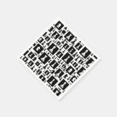 チェスの駒のパターン – 白黒 スタンダードカクテルナプキン (角)