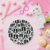 チェスの駒のパターン – 白黒 ペーパープレート (パーティー)