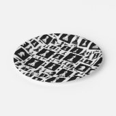 チェスの駒のパターン – 白黒 ペーパープレート (アングル)