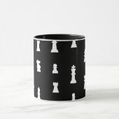 チェスの駒のパターン-白黒 マグカップ (中央)