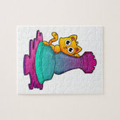 チェスの駒のルークで猫 ジグソーパズル (横)