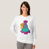 チェスの駒のルークで猫 Tシャツ (正面フル)
