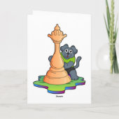 チェスの駒の女王と対局する犬 カード (裏面)