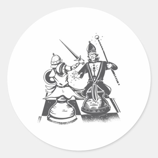 チェスの駒の戦い ラウンドシール (正面)