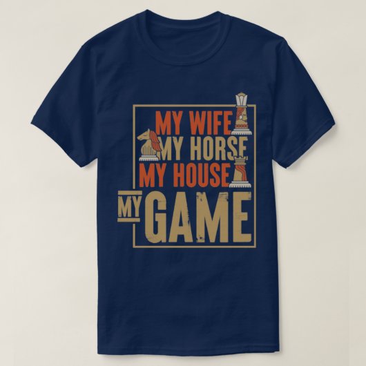 チェスの駒の戦略ゲームのギフトチェス Tシャツ (デザイン正面)