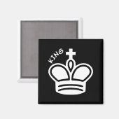 チェスの駒の記号（ホワイトキング） マグネット (正面/裏面)