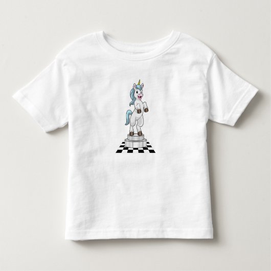 チェスの駒の騎士としてのチェスのユニコーン トドラーTシャツ (正面)