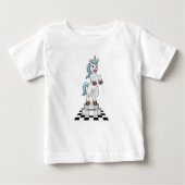 チェスの駒の騎士としてのチェスのユニコーン ベビーTシャツ (正面)