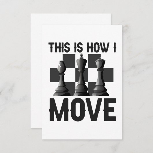 チェスの駒を移動おもしろいする方法 サンキューカード (正面/裏面)