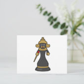 チェスの駒キングでスタッフとチェス ポストカード (スタンド正面)