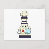 チェスの駒キングをウェイターとタオル ポストカード (正面)