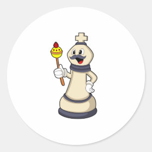 チェスの駒キングat Chess.PNG ラウンドシール
