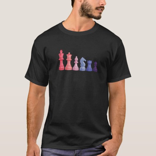 チェスの駒トーナメント選手クイーンボードTh Tシャツ (正面)